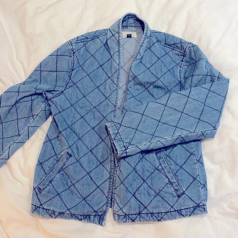 Universal Thread denim quilted open front  jacket